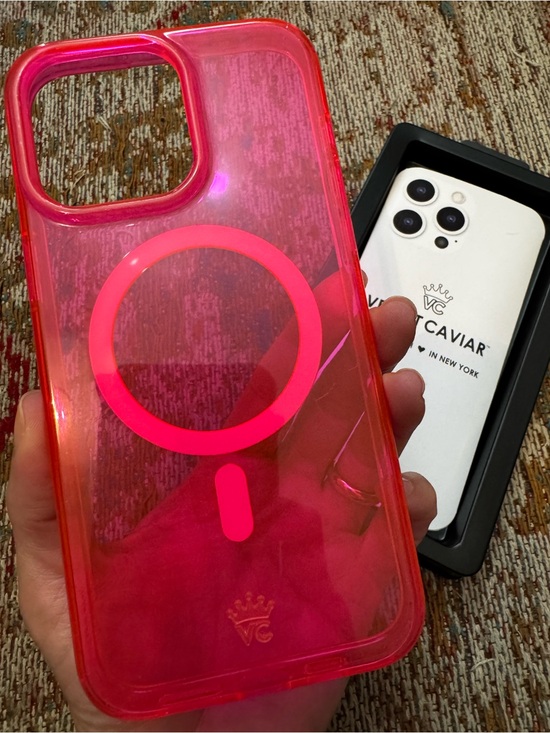 Velvet Caviar Accessories - Velvet Caviar neon pink iPhone 15 pro max MagSafe protective case